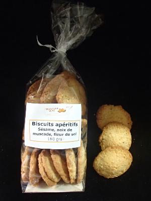 Biscuit apéritif Sésame, noix muscade, fleur de sel (180g)
